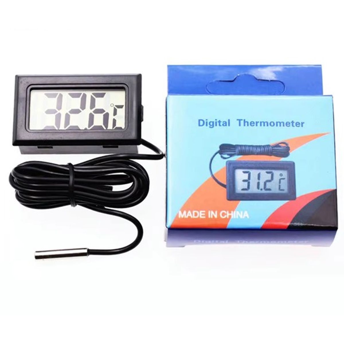 GENERICO - Pack 5 Termómetros Digitales Con Sonda Terrarios