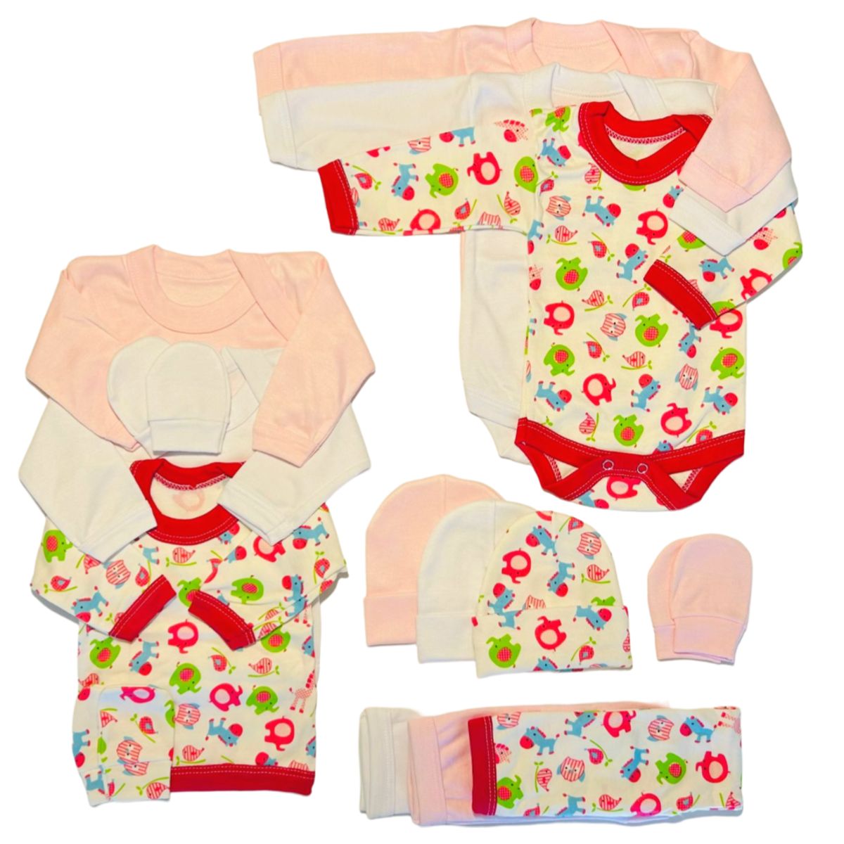 BABY - Triple Ajuar 0 a 3 Meses - 15 Piezas - 3 colores - Algodón para Bebé