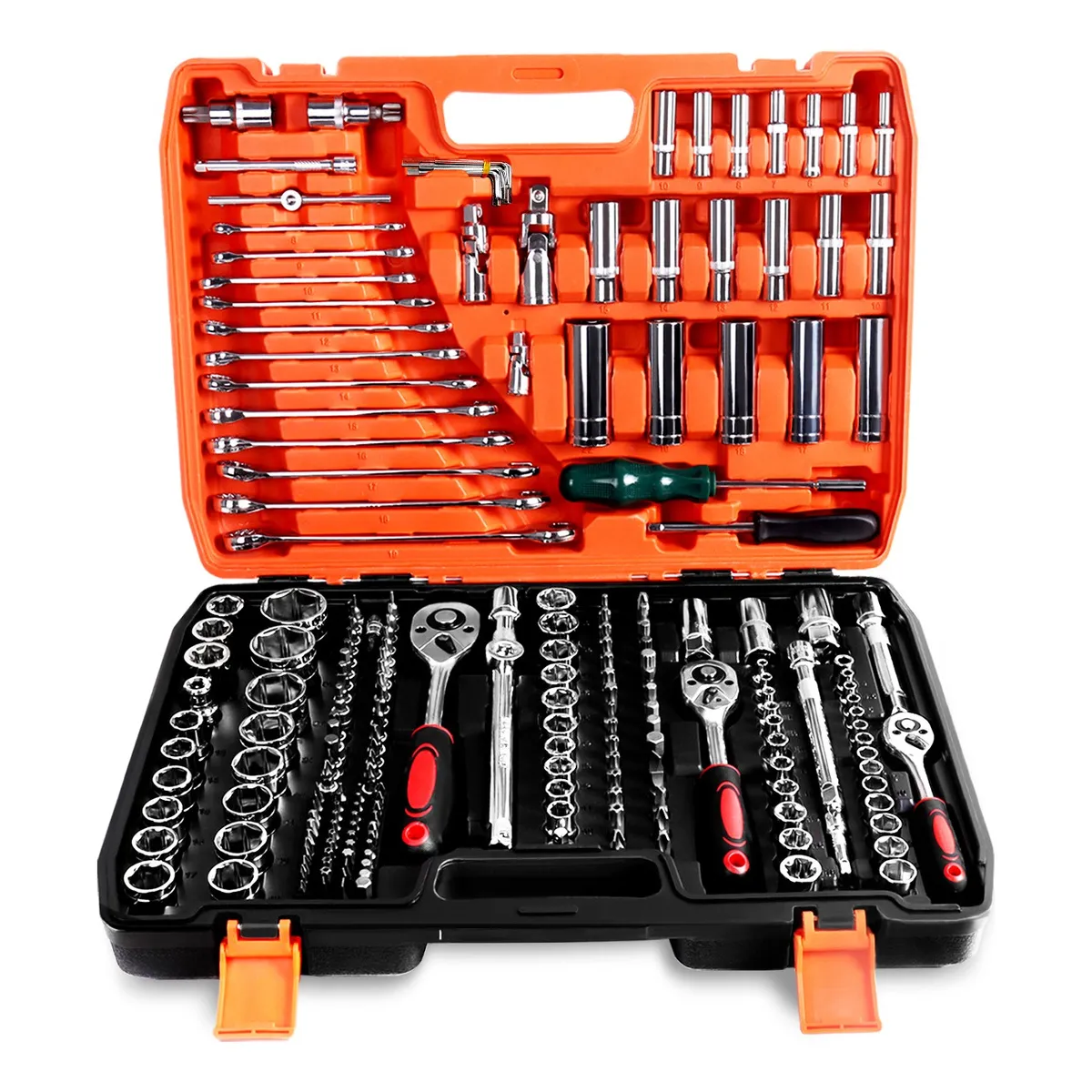 GENERICO - Set Caja Dado Herramienta 216 Pzas Ratchet 1/2 3/8 Y 1/4"