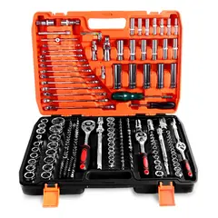 GENERICO - Set Caja Dado Herramienta 216 Pzas Ratchet 1/2 3/8 Y 1/4"
