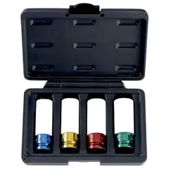 FORCE - Juego dados impacto largos 1/2" para llantas 4 piezas