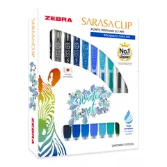 ZEBRA - Set 10 Bolígrafos Sarasaclip Tinta Gel 0.7 mm Retráctil