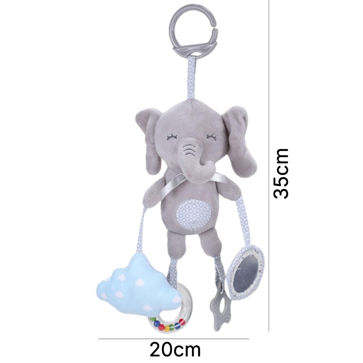 BABY - Peluche elefante multi sonajero estimulación para bebé