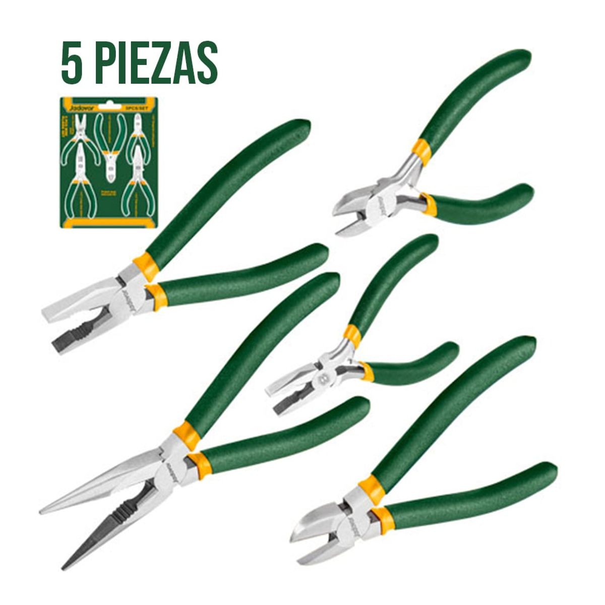 JADEVER - Juego de Alicates 5 Piezas JADEVER