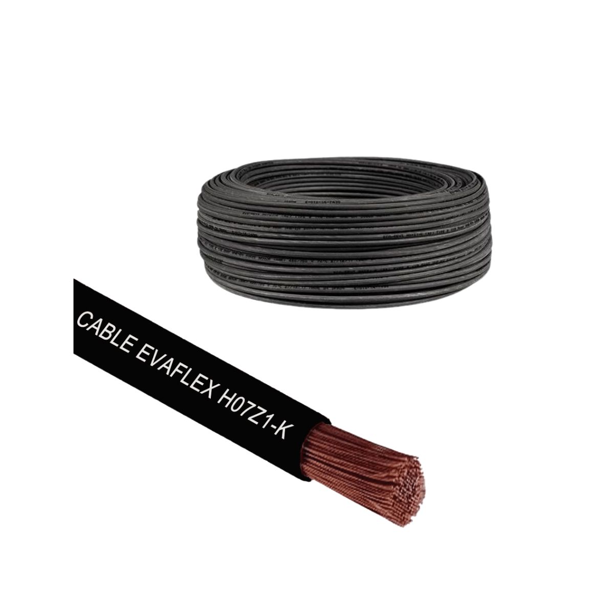 EVAFLEX - Cable Eva Flex Libre de Halogeno 2,5mm H07Z1-K  100 Metros Negro