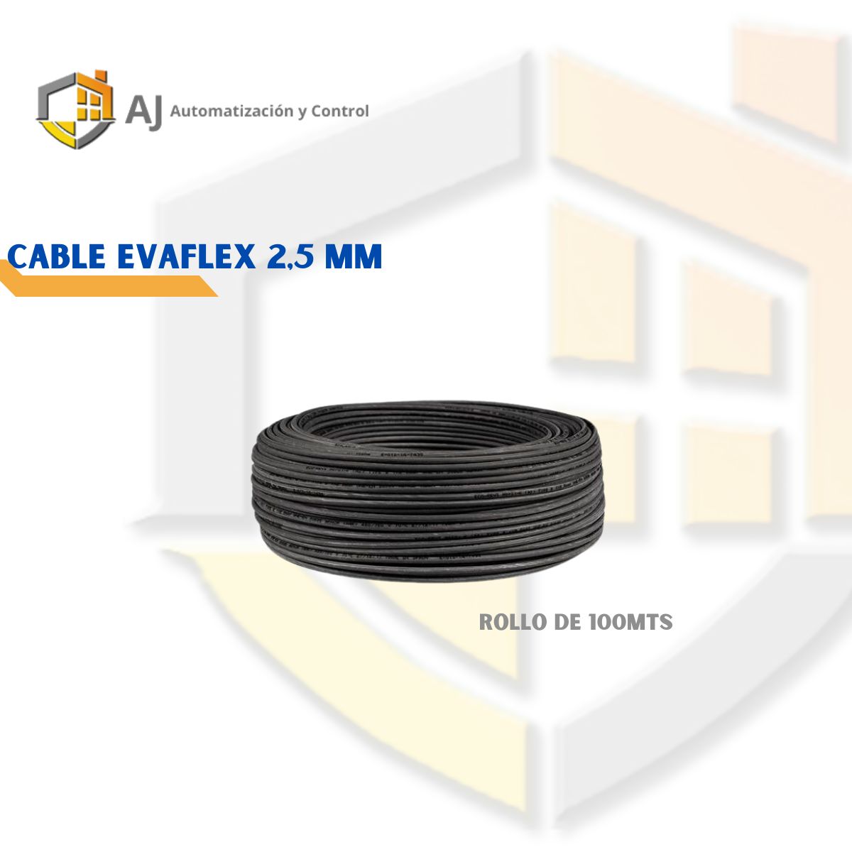 EVAFLEX - Cable Eva Flex Libre de Halogeno 2,5mm H07Z1-K  100 Metros Negro