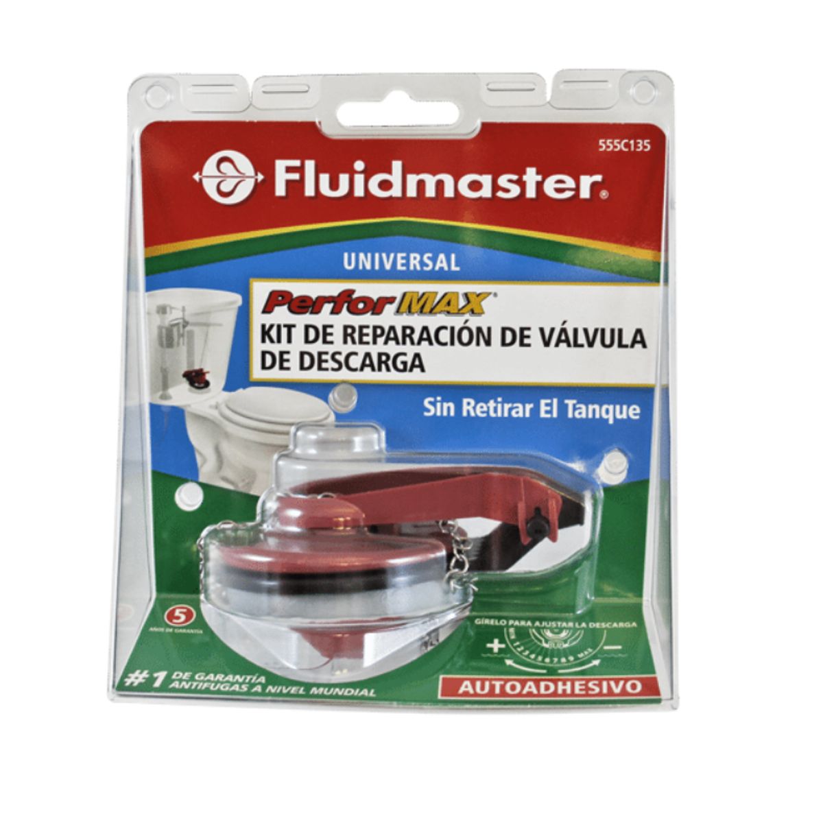 GENERICO - SOPAPA 2 CON REGULACION DESCARGA Y BASE CON ADHESIVO FLUIDMASTER