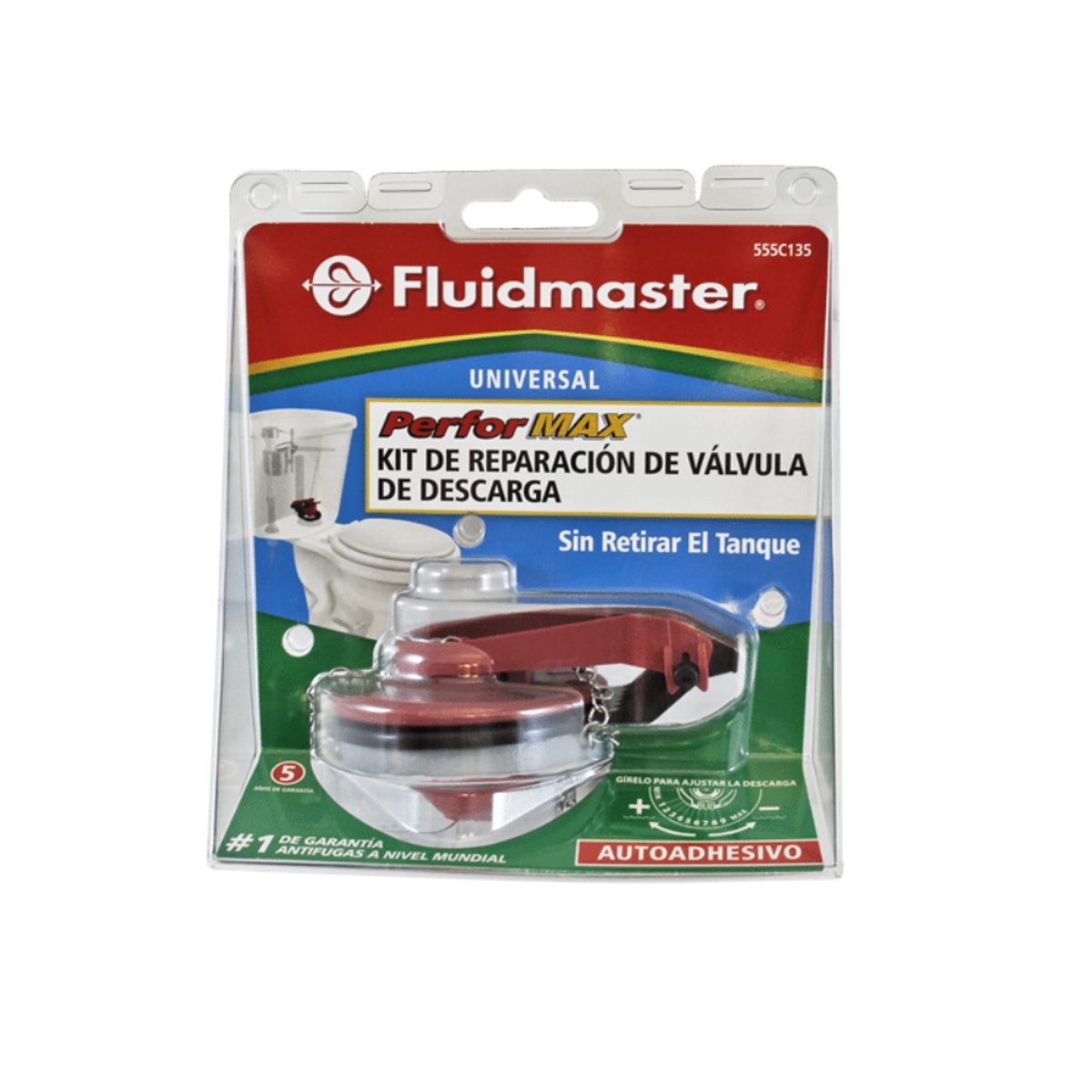 GENERICO - SOPAPA 2 CON REGULACION DESCARGA Y BASE CON ADHESIVO FLUIDMASTER