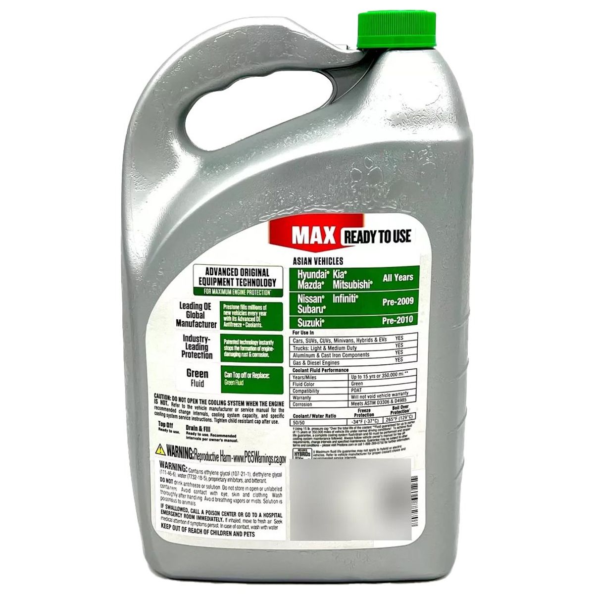 PRESTONE - Refrigerante / anticongelante Prestone Asian verde 50/50