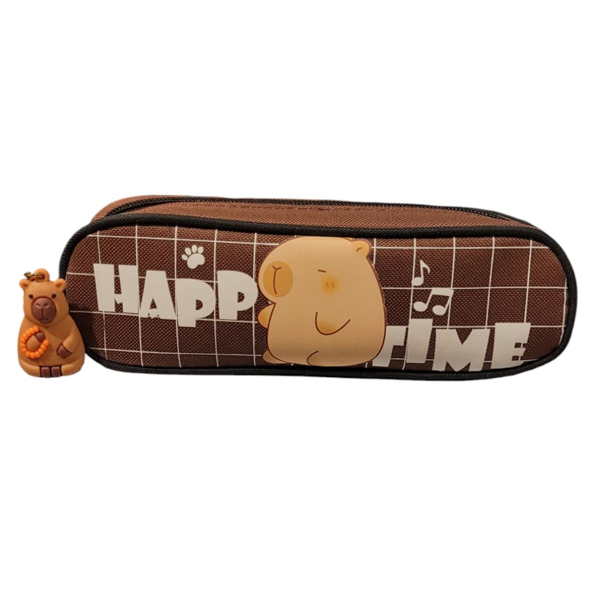 GENERICO - Estuche Café Oscuro Capibara Con Llavero Kawaii De Capibara