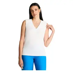 LORENZO DI PONTTI - Polera Sin Mangas Con Hombrera Blanco