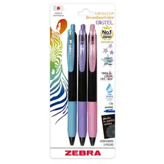 ZEBRA - Set 3 Bolígrafos Punto Fino 0.5 mm Sarasaclip Color Pastel