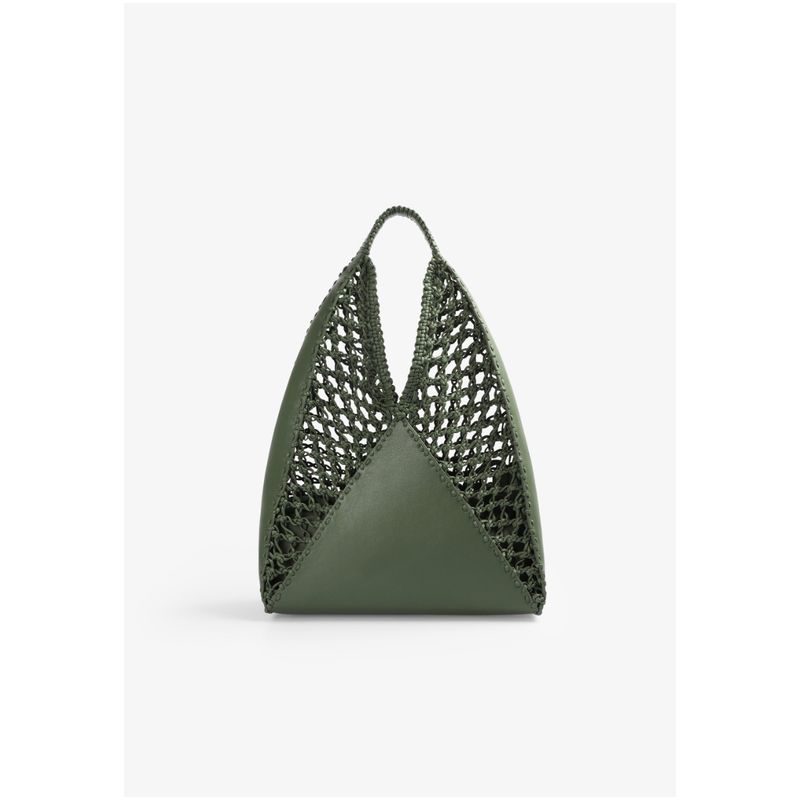 SCALPERS - Bolso Shopper Trenzado Piel Green