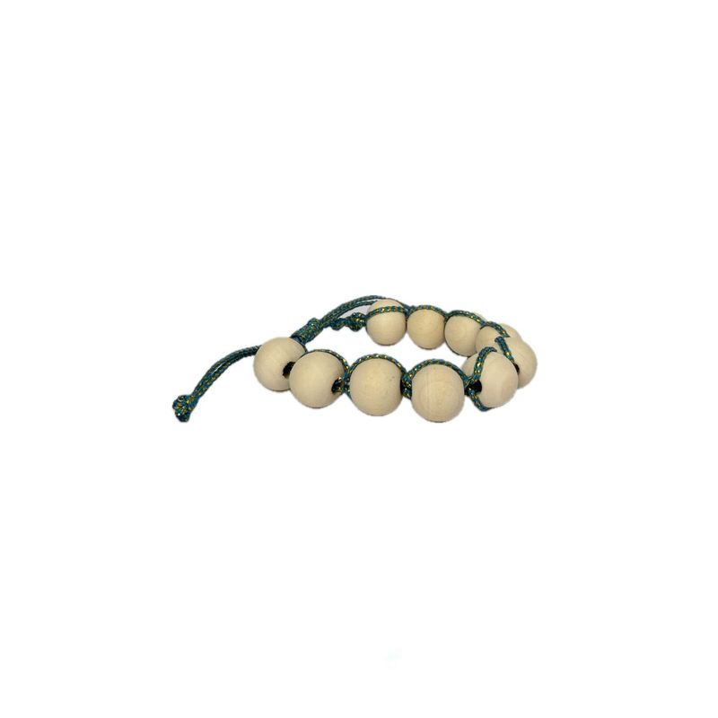 GENERICO - Pulsera cuentas de madera natural 16mm
