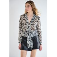 Blusa Manga Larga Negro Mujer