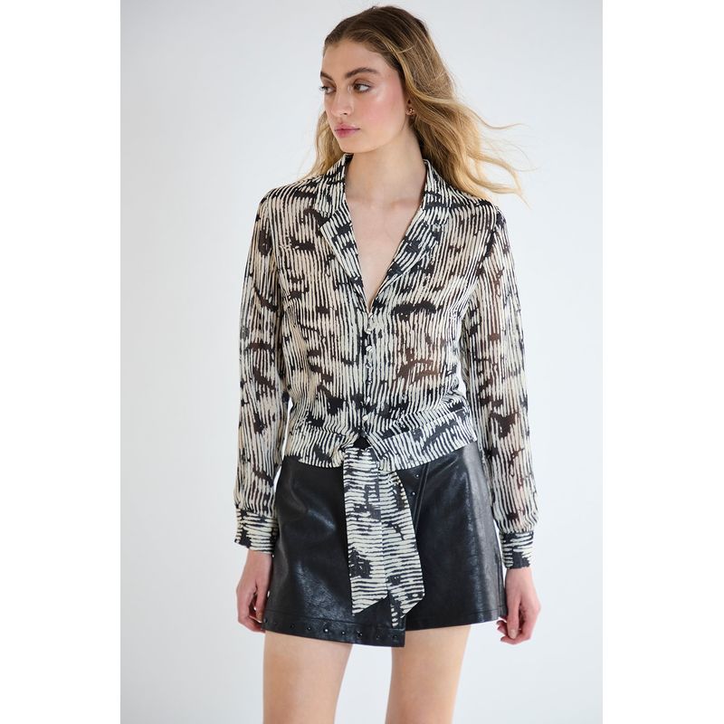 IO - Blusa Manga Larga Negro Mujer Io