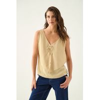 Blusa Sin Mangas Beige Mujer