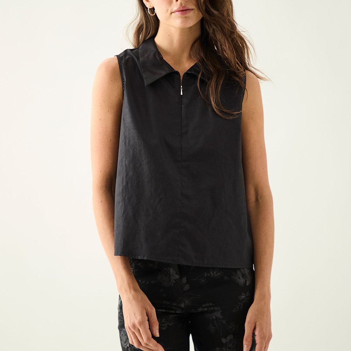 ASH - Blusa Sin Mangas Negro Mujer Ash
