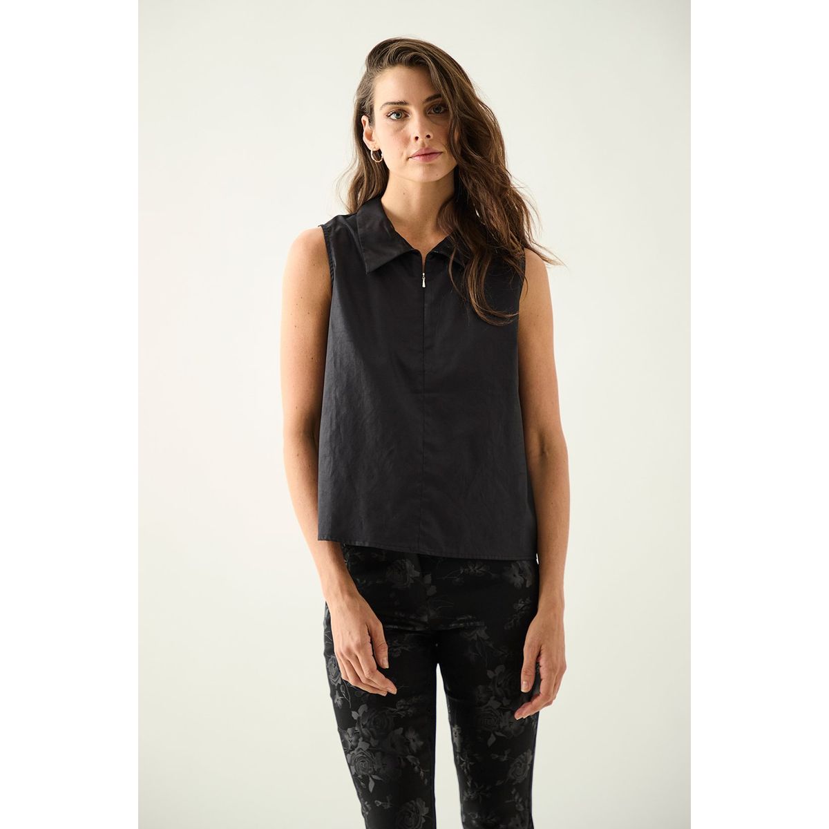 ASH - Blusa Sin Mangas Negro Mujer Ash