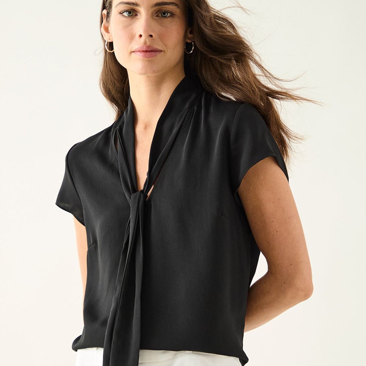 ASH - Blusa Manga Corta Negro Mujer Ash