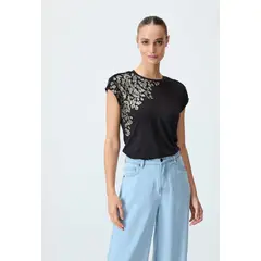 IO - Polera Manga Corta Negro Mujer