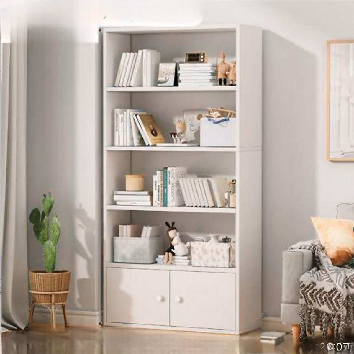 ACTUAL - Organizador Estante Repisa Librero 4 Niveles 2 Puertas 133x60x24