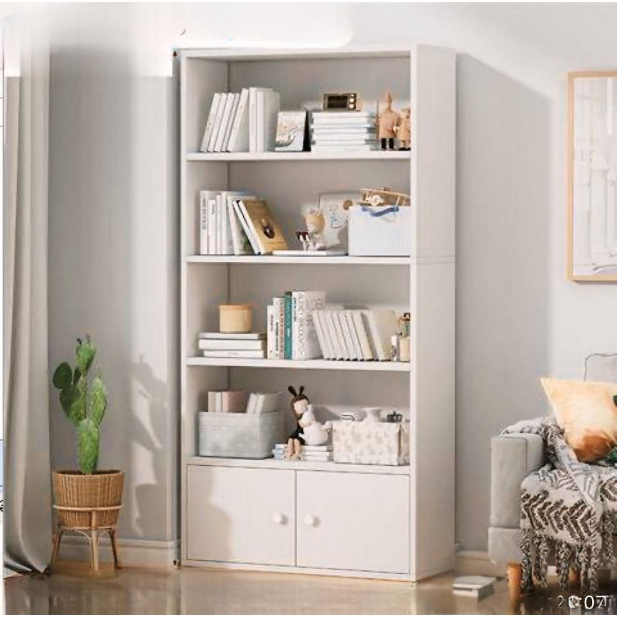 ACTUAL - Organizador Estante Repisa Librero 4 Niveles 2 Puertas 133x60x24