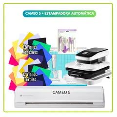 SILHOUETTE - Cameo 5 + estampadora HOBY PRESS Auto Heat Press 38x38cm