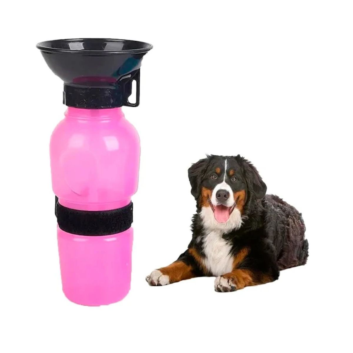 GENERICO - Dispensador Agua 500ml Portátil Mascota Perro-Gato Rosa