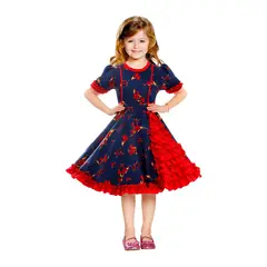 GENERICO - VESTIDO HUASA CHINITA FLOREADO AZULFUCSIA 5-6