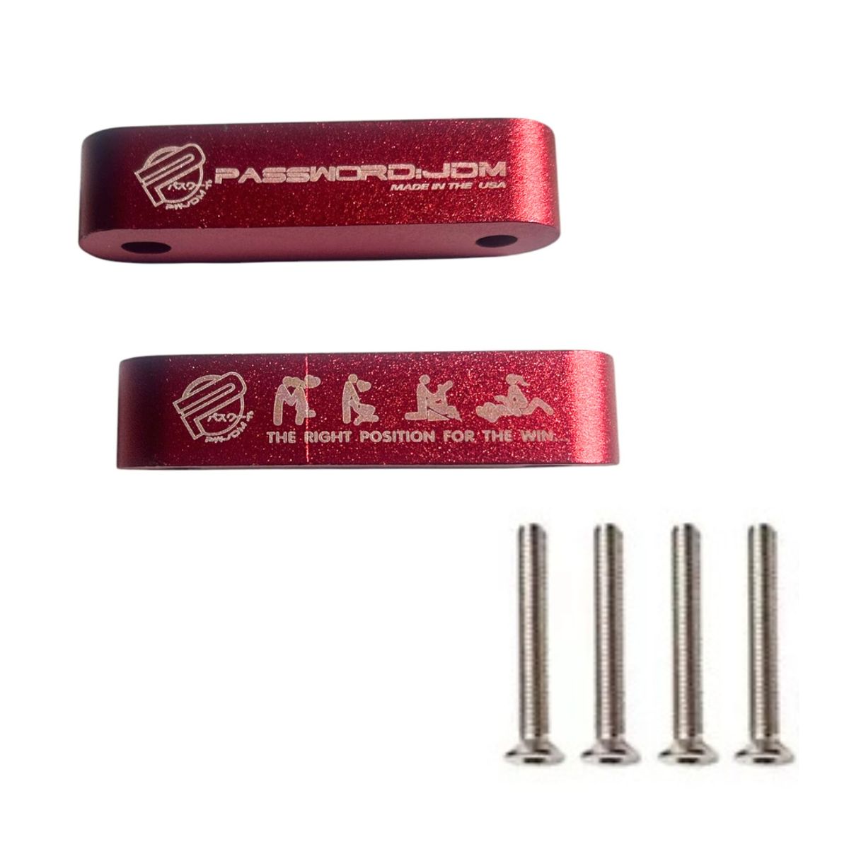 GENERICO - X2 Levanta Elevadores Espaciadores De Capot Jdm Autos ROJO