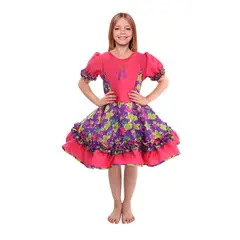 GENERICO - VESTIDO HUASA CHINITA FLOREADO FUCSIALILA 5-6