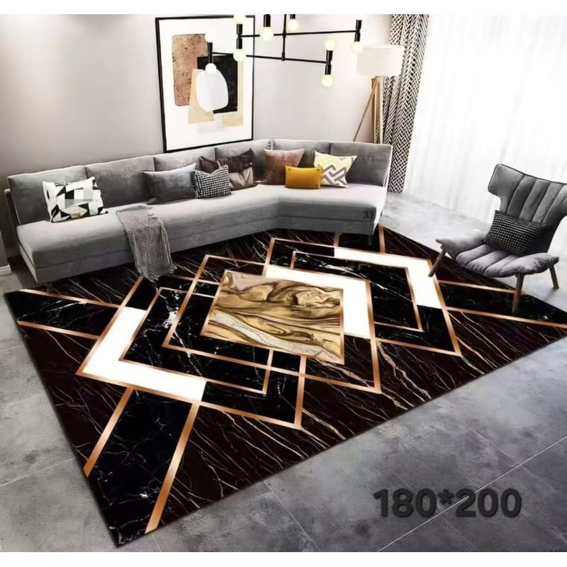 ANGELES DEL HOGAR - Alfombra Decorativa 3D Antideslizante 180 cm x 200 cm