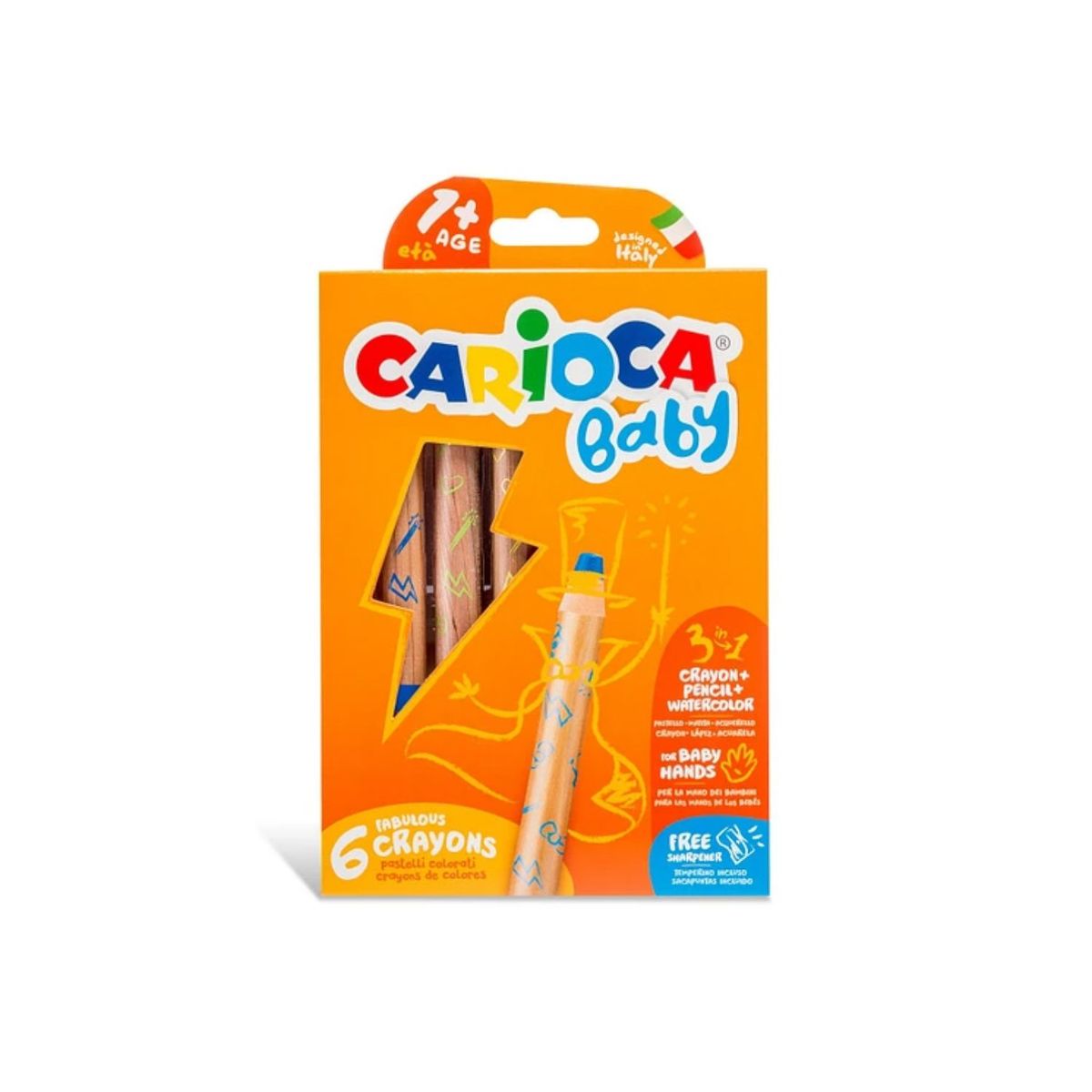 CARIOCA - Crayón 3 En 1 Baby 6 Colores Carioca - SC