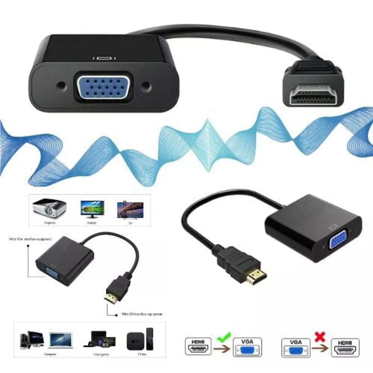 Adaptador Conversor Convertidor Hdmi Macho A Vga Hembra, marca GENERICO - Foto 2