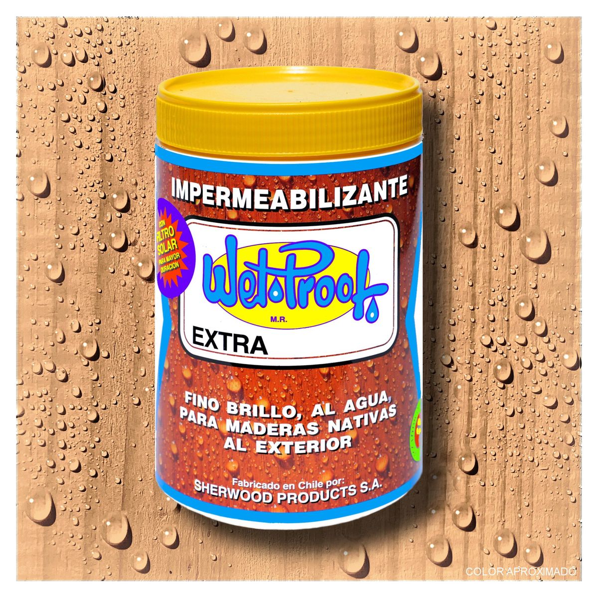 WETPROOF - BARNIZ MADERAS EXTERIOR IMPERMEABLE PROTECTOR SEMIBRILLO AL AGUA WET PROOF® EXTRA PINO OREGON 1-4 GL