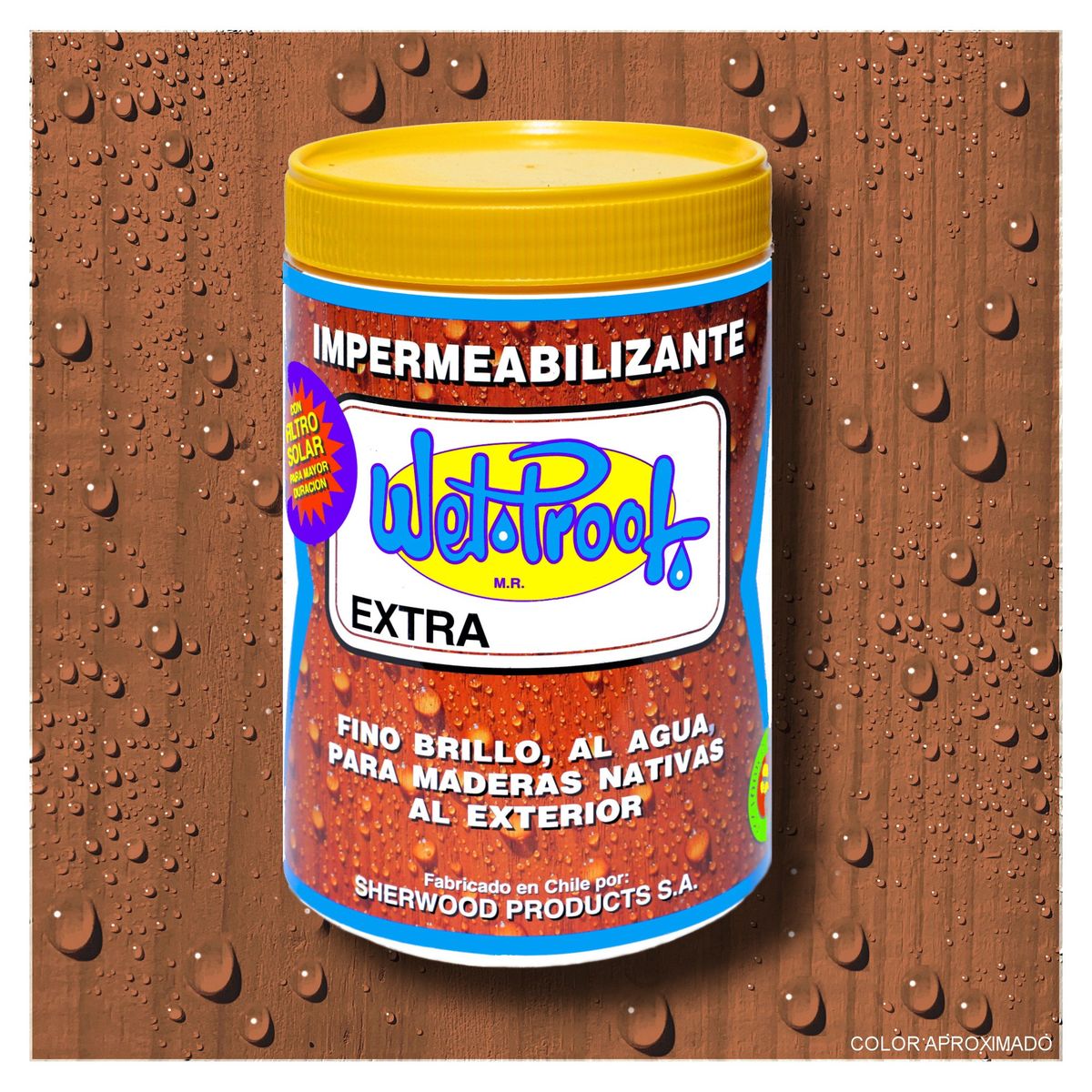 WETPROOF - BARNIZ MADERAS EXTERIOR IMPERMEABLE PROTECTOR SEMI BRILLO AL AGUA WET PROOF® EXTRA ROBLE 1-4 GAL