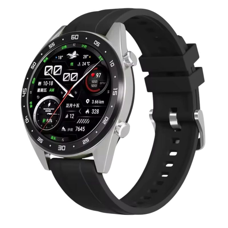 GENERICO - Correa NEGRA Silicona Compatible Smartwatch Huawei GT 2-3-4-5 Pro