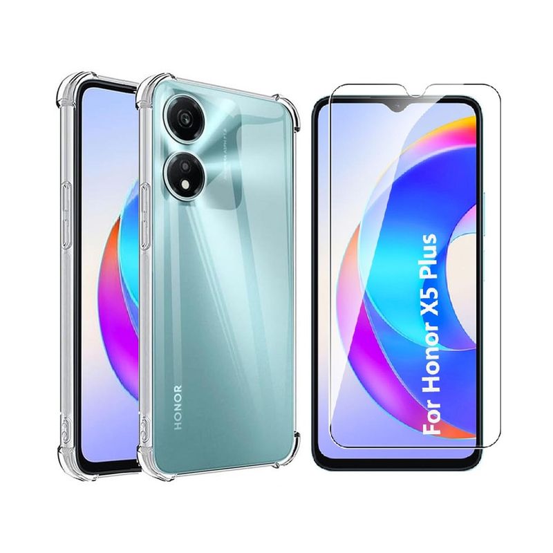 GENERICO - Carcasa Antishock transparente para Honor X5 Plus + Lamina Completa