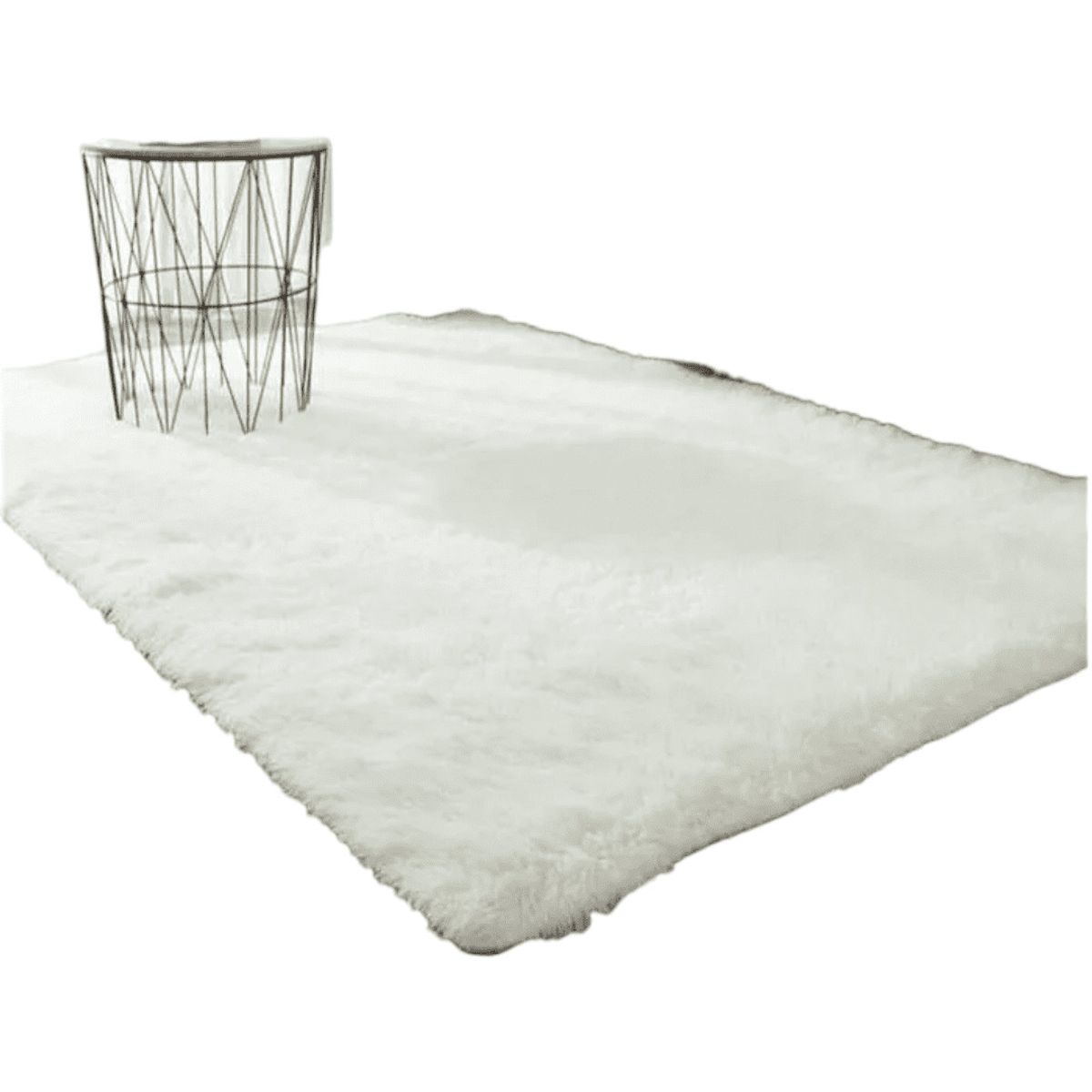 GENERICO - Alfombra Peluda Tipo Shaggy Para Living 180cm x 200cm Blanco