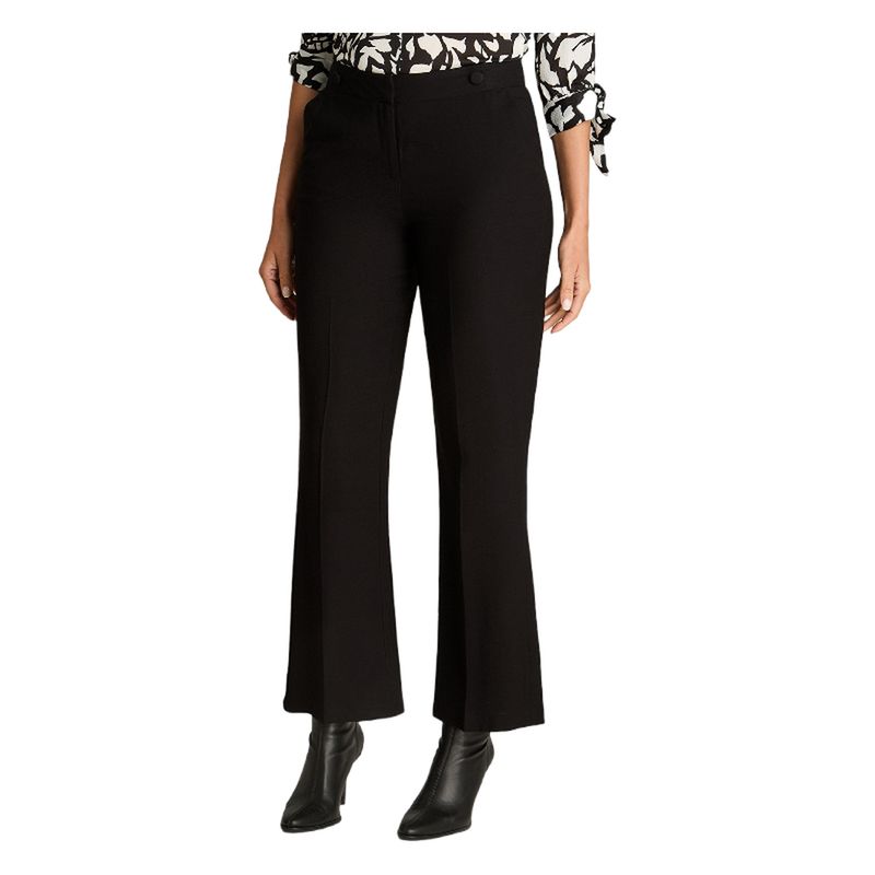 LORENZO DI PONTTI - Pantalón Tiro Medio Formal Recto Con Botones Decorativos Negro