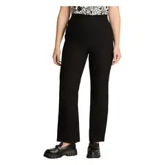 CURVI - Pantalón Tiro Medio Recto Negro