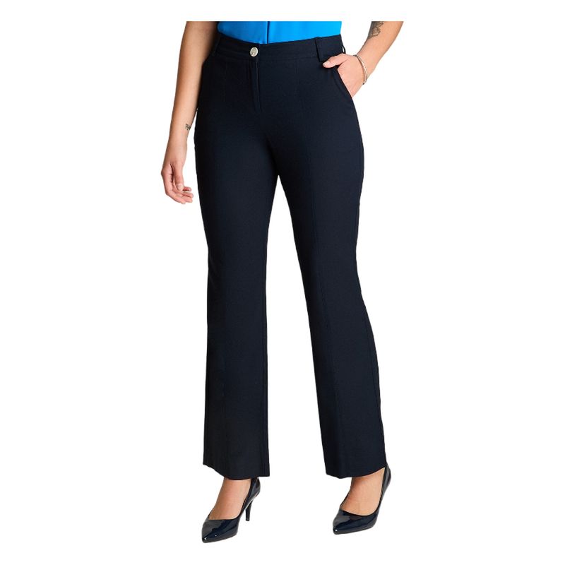 LORENZO DI PONTTI - Pantalón Formal De Lino Recto Azul