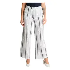 LORENZO DI PONTTI - Pantalón Formal Palazzo Con Botón Oculto Azul
