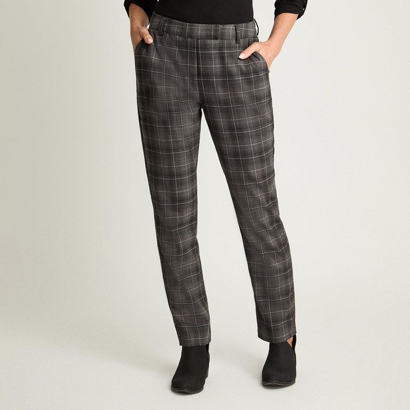 CURVI - Pantalón Slim Print Gris