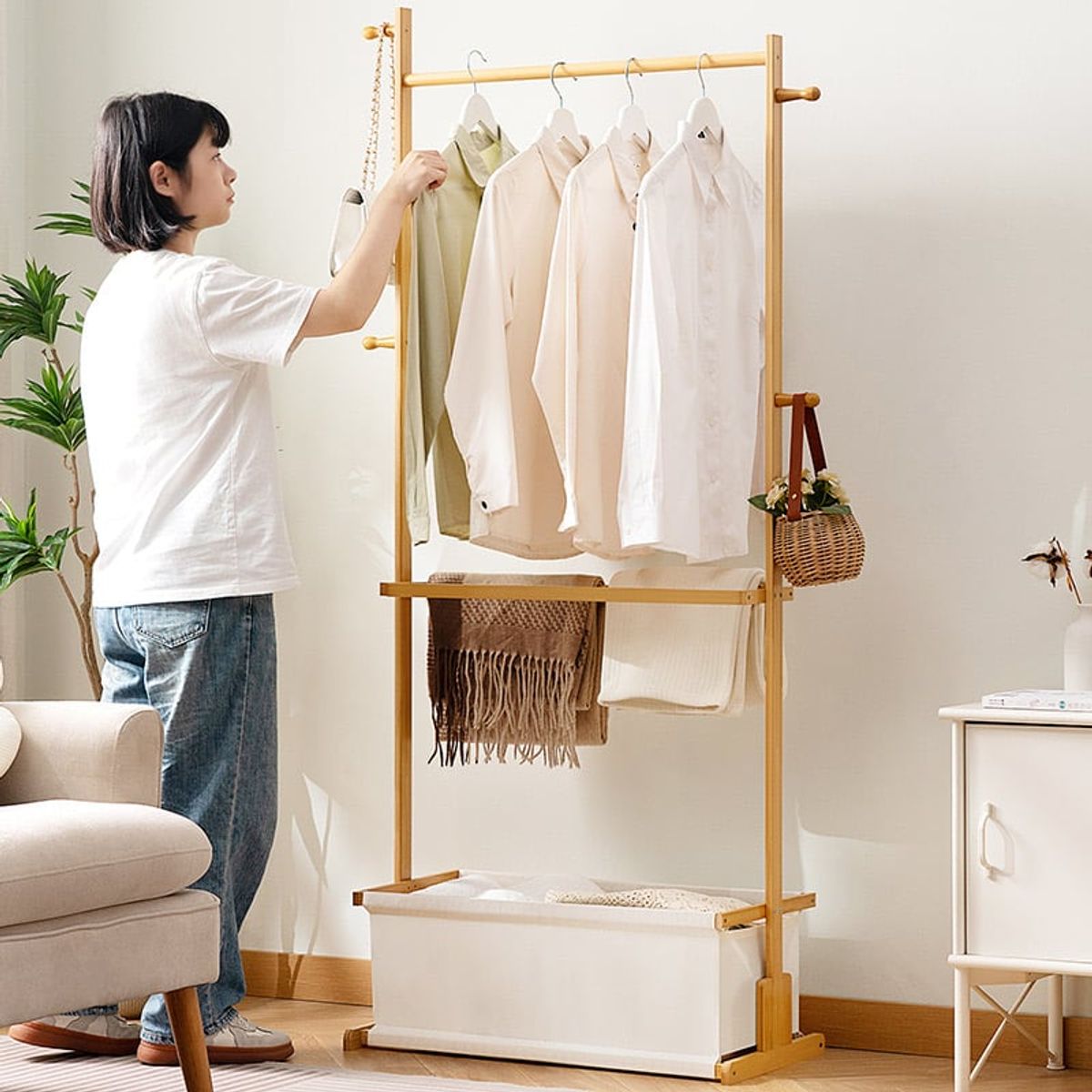 IDEEHOUSE - Perchero Colgador De Pie Organizador