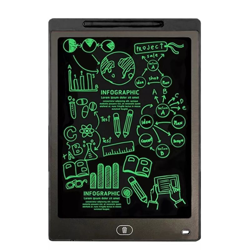 GENERICO - Pizarra Mágica Tablet Lcd 12 Pulgadas Niños negra