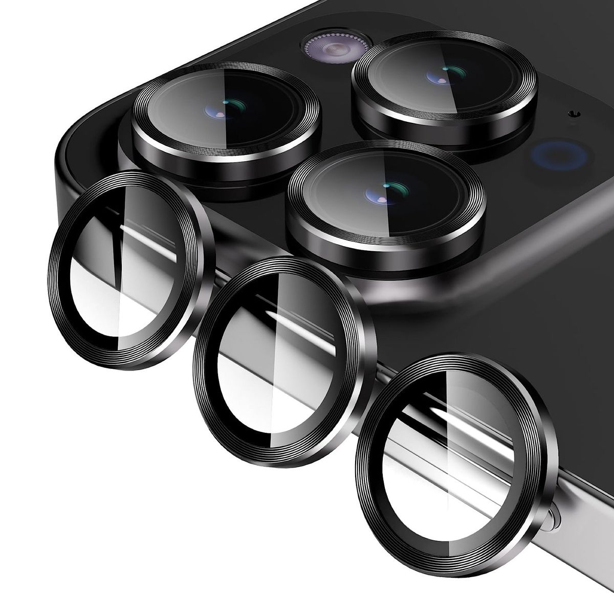 GENERICO - Protector De Lentes Para iPhone 14 Pro-14 Pro Max - Negro