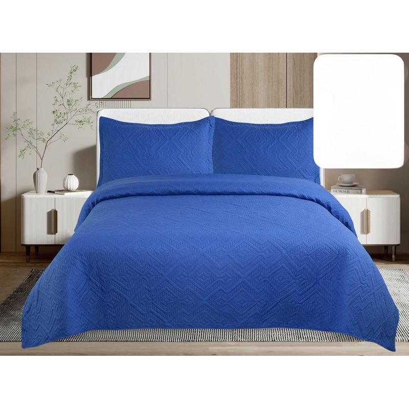 GENERICO - Quilt de Verano 2 plazas Color Azul Rey TF