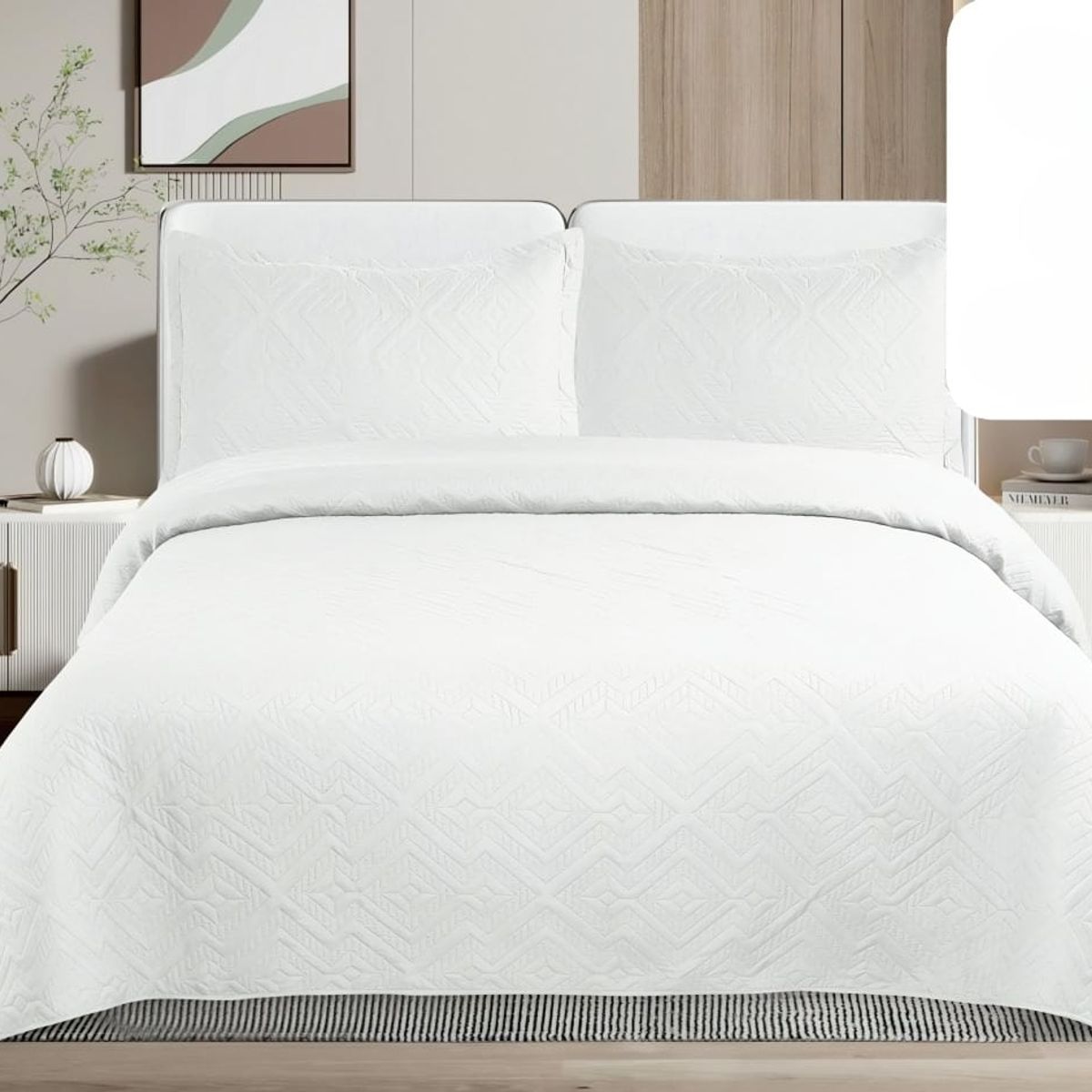 GENERICO - Quilt de Verano 2 plazas Color Blanco TF